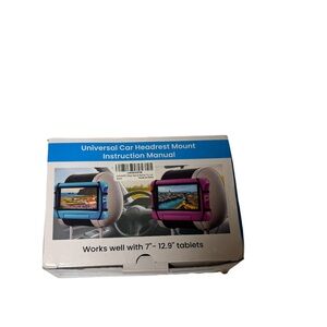 Universal Car Headrest Mount for Tablets - Blue and Pink